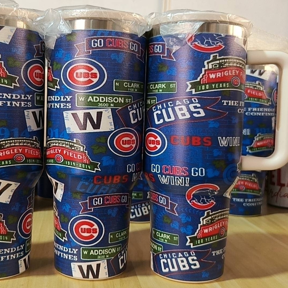Chicagp Cubs Blue Travel Tumbler - Cubs TUMBLER